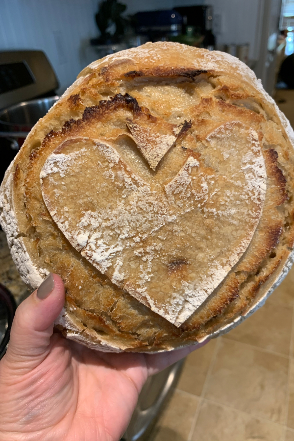 Sourdough loaf with heart